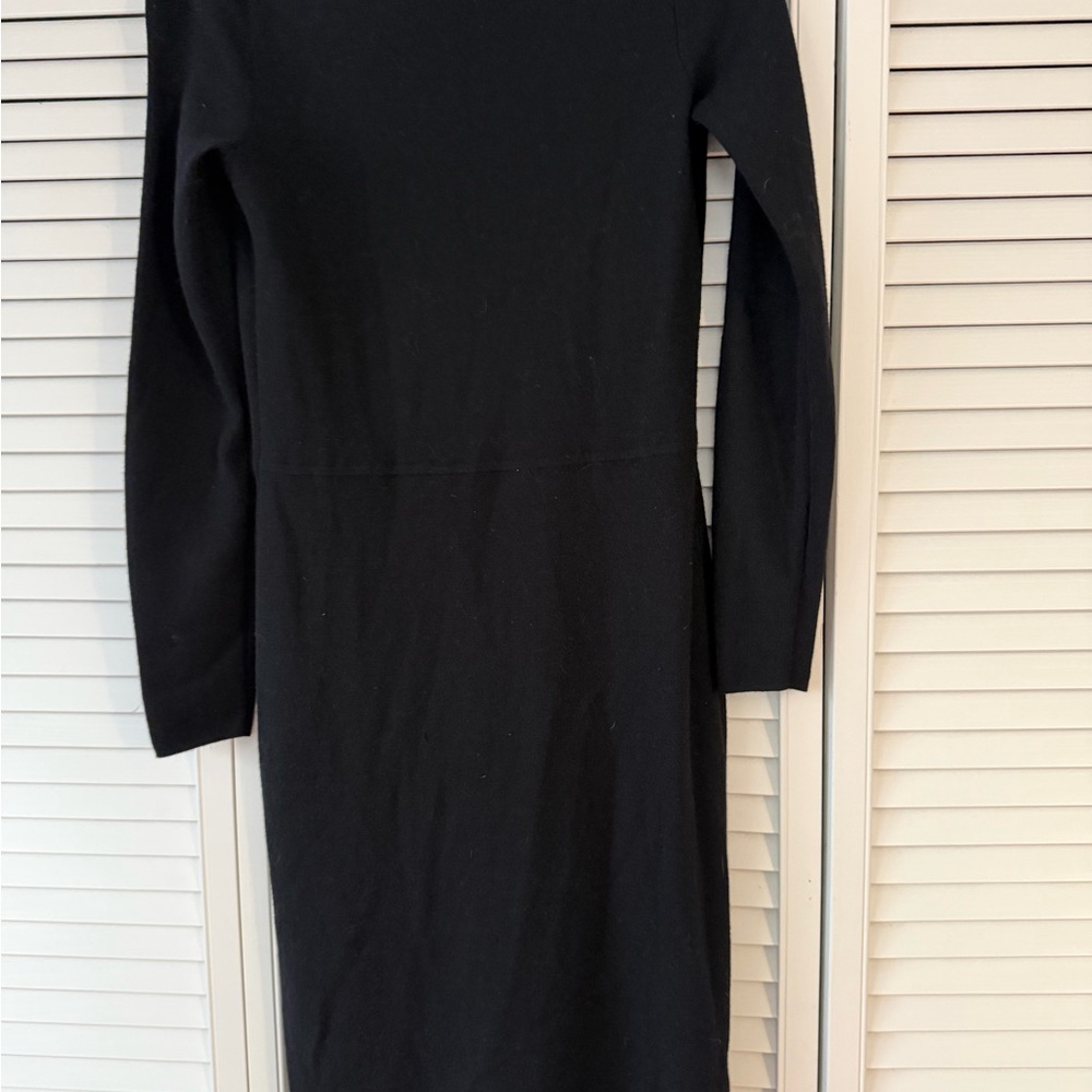 Talbots Black Long-Sleeve Midi Dress